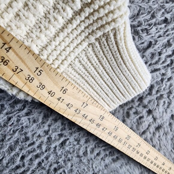Universal Thread Sweater Womens XXL Cream Mock Neck Cable Knit Pullover - Picture 6 of 8